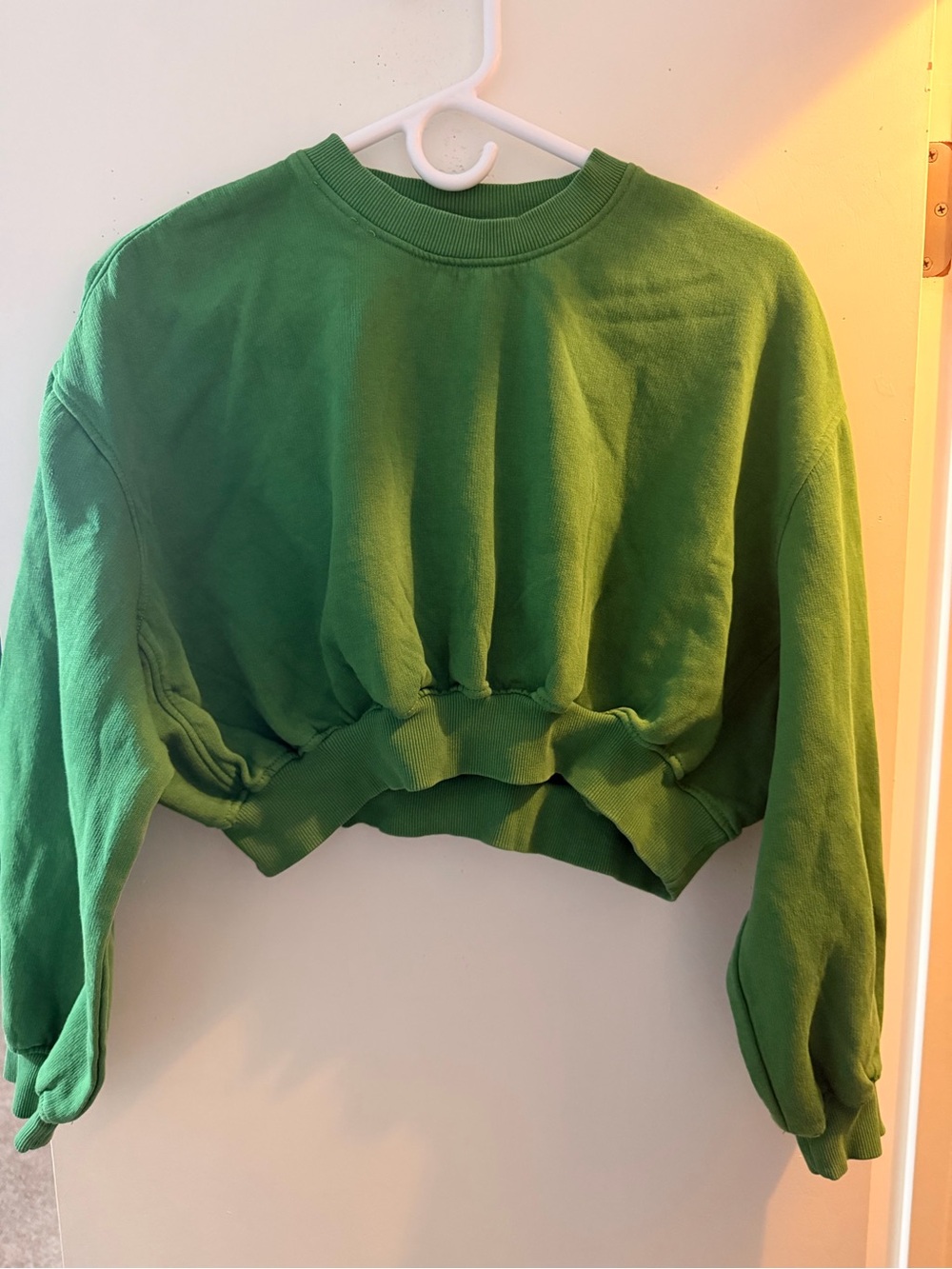 Zara Bright Green Cropped Sweatshirt